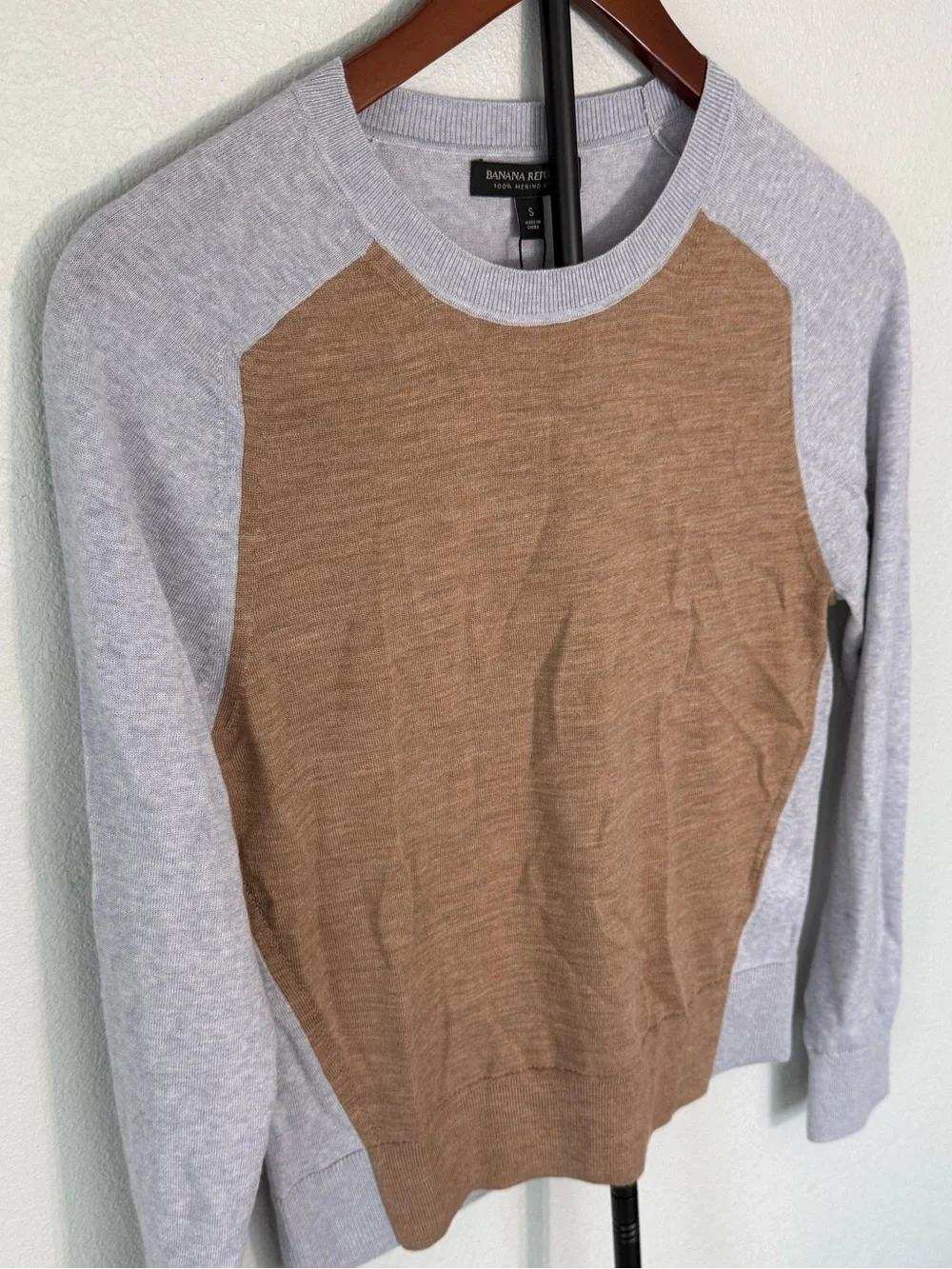 Banana Republic NWT 100% Merino Wool Colorblock Crewneck Sweater Women Size S